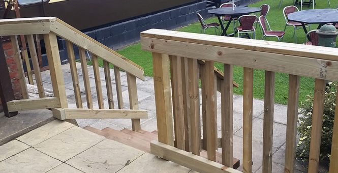 Safety Fencing and Sleeper Steps for Local Restaurant